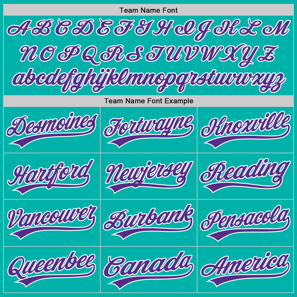 Custom Stitched Aqua Purple-White Baseball Pullover Sweatshirt Hoodie