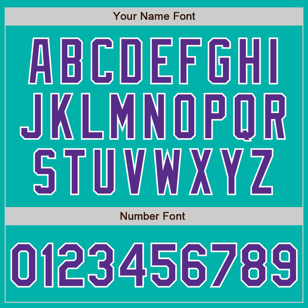 Custom Stitched Aqua Purple-White Baseball Pullover Sweatshirt Hoodie