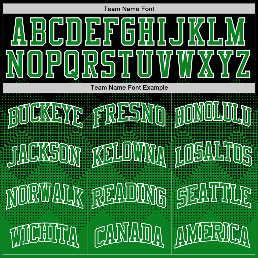 Custom Black Grass Green-White Gradient Square Shapes Round Neck Sublimation Basketball Suit Jersey