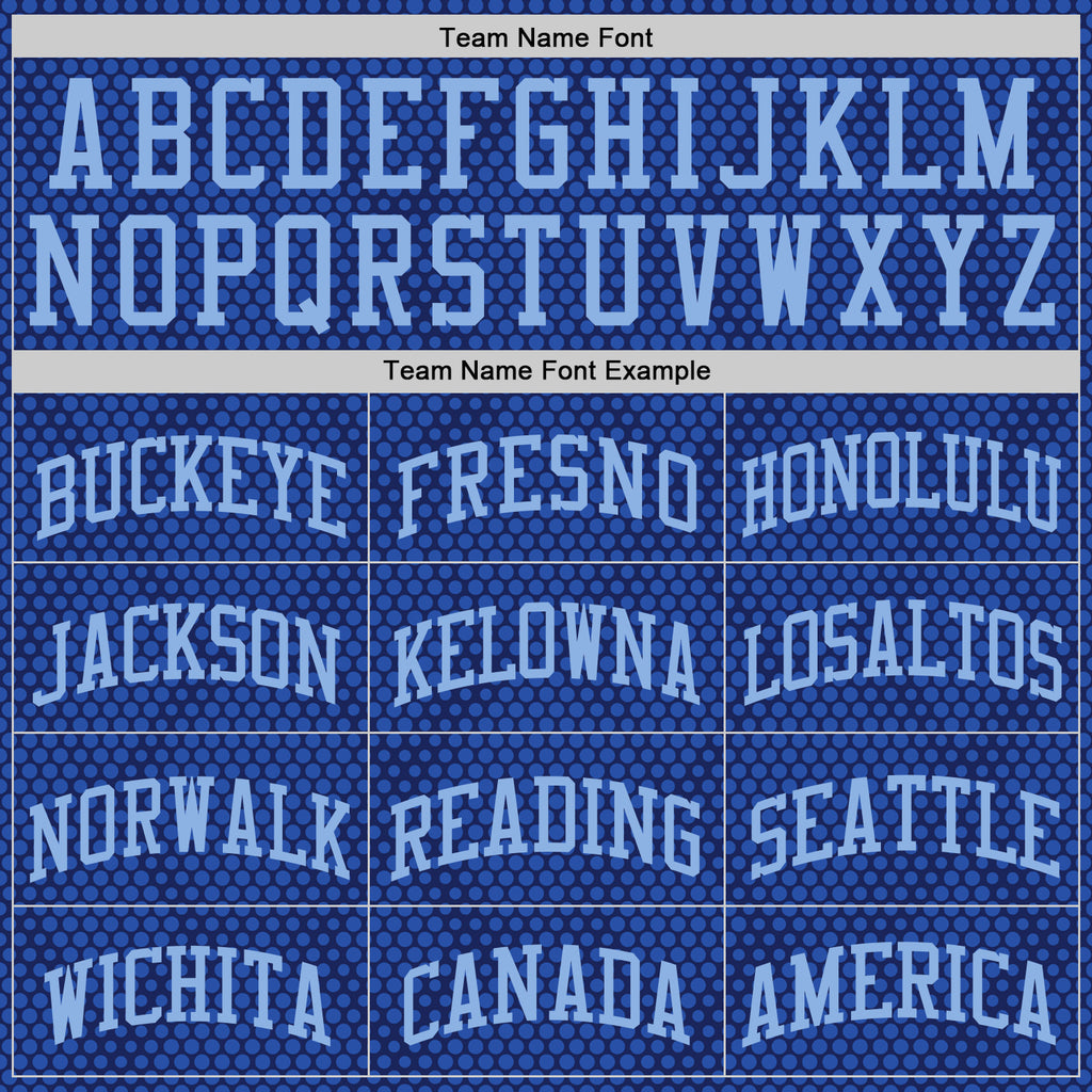 Custom Royal Light Blue Dot Round Neck Sublimation Basketball Suit Jersey