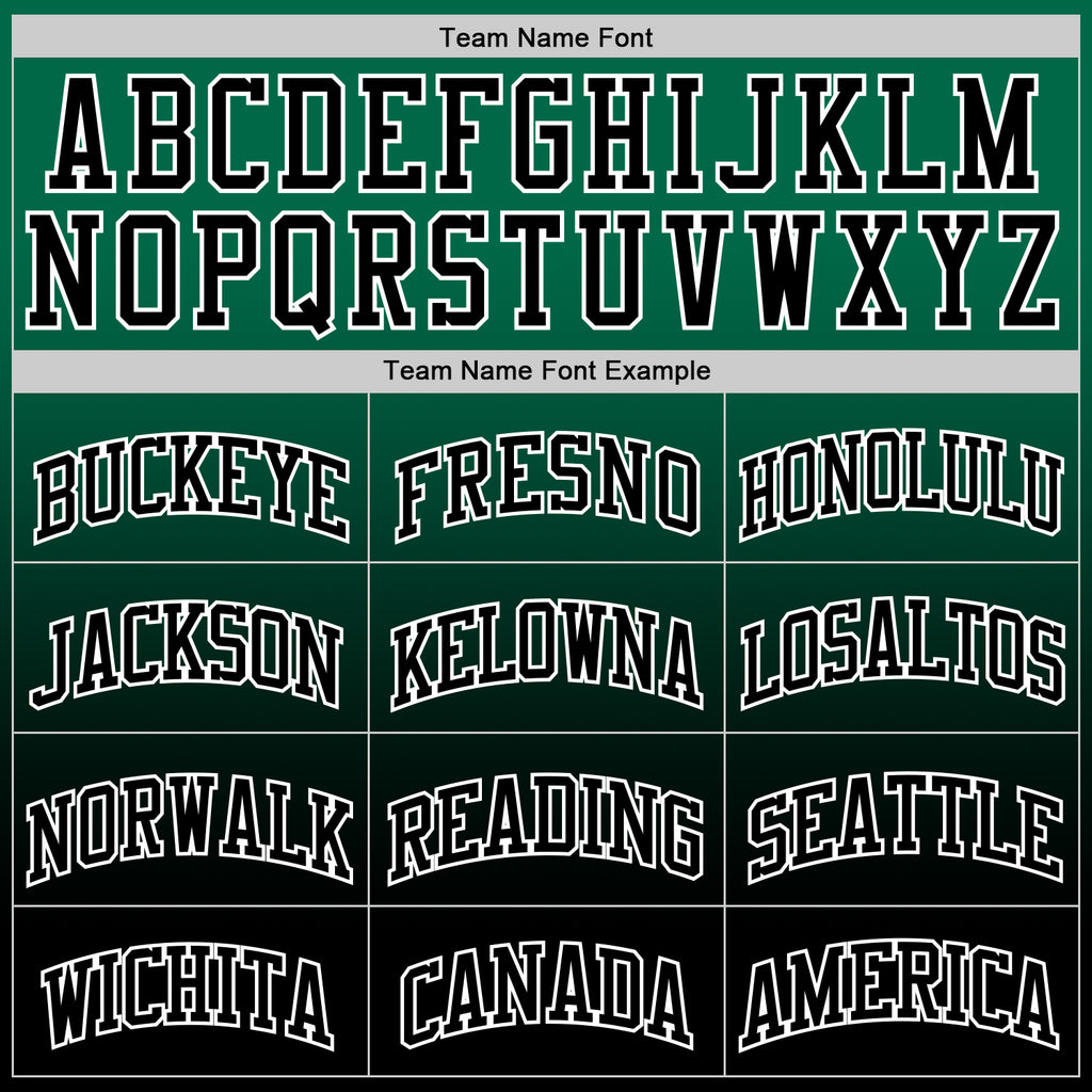 Custom Kelly Green Black-White Fade Fashion Round Neck Sublimation Basketball Suit Jersey