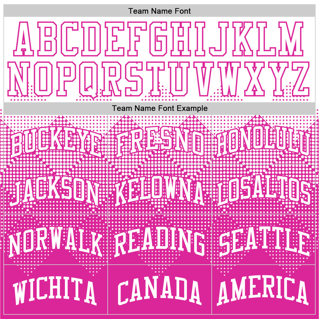 Custom White Deep Pink Gradient Square Shapes Round Neck Sublimation Basketball Suit Jersey