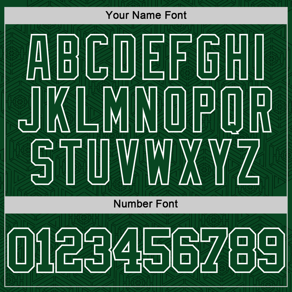 Custom Green White Geometric Shape Round Neck Sublimation Basketball Suit Jersey