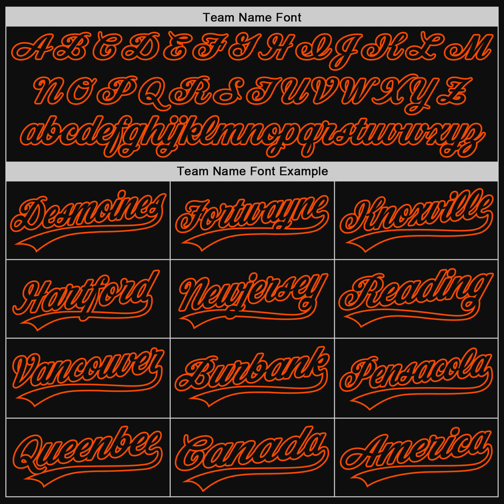 Custom Black Orange Authentic Throwback Baseball Jersey