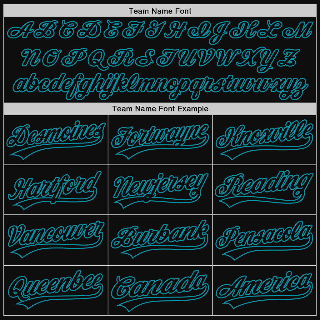 Custom Black Teal Authentic Throwback Baseball Jersey