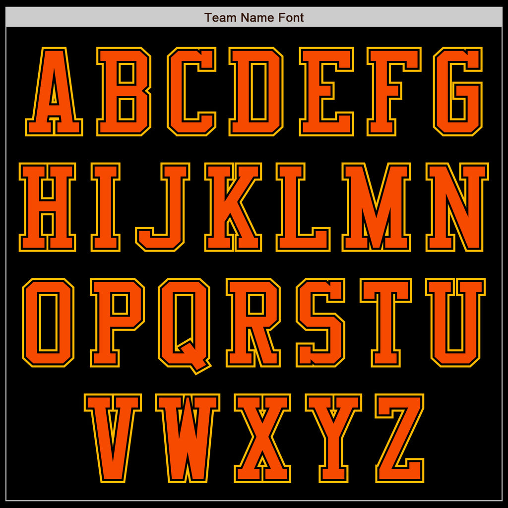 Custom Black Gold-Orange Authentic Baseball Jersey
