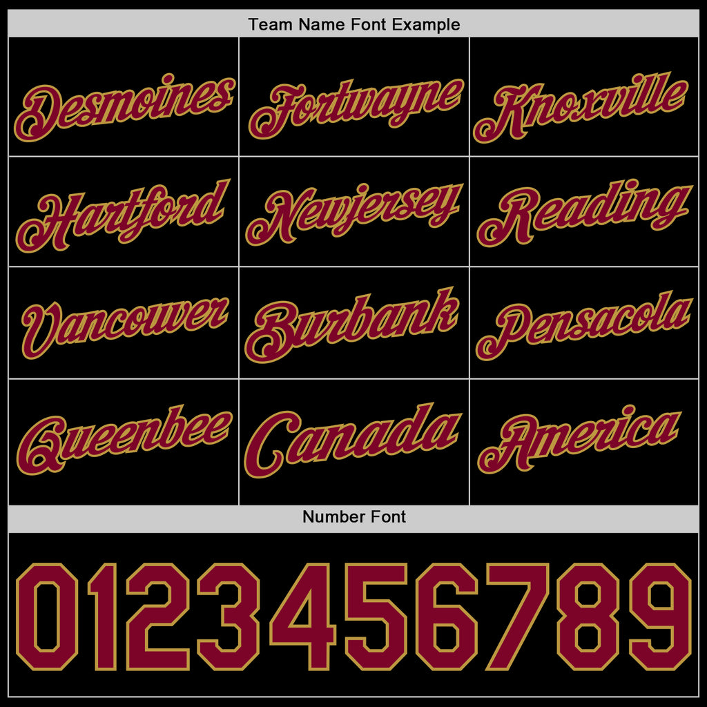 Custom Black Maroon-Old Gold Authentic Basketball Jersey