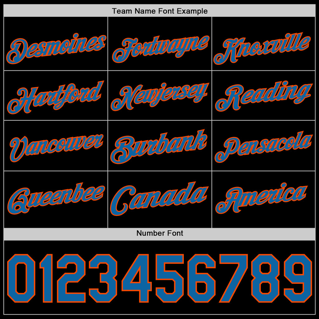 Custom Black Blue-Orange Authentic Basketball Jersey
