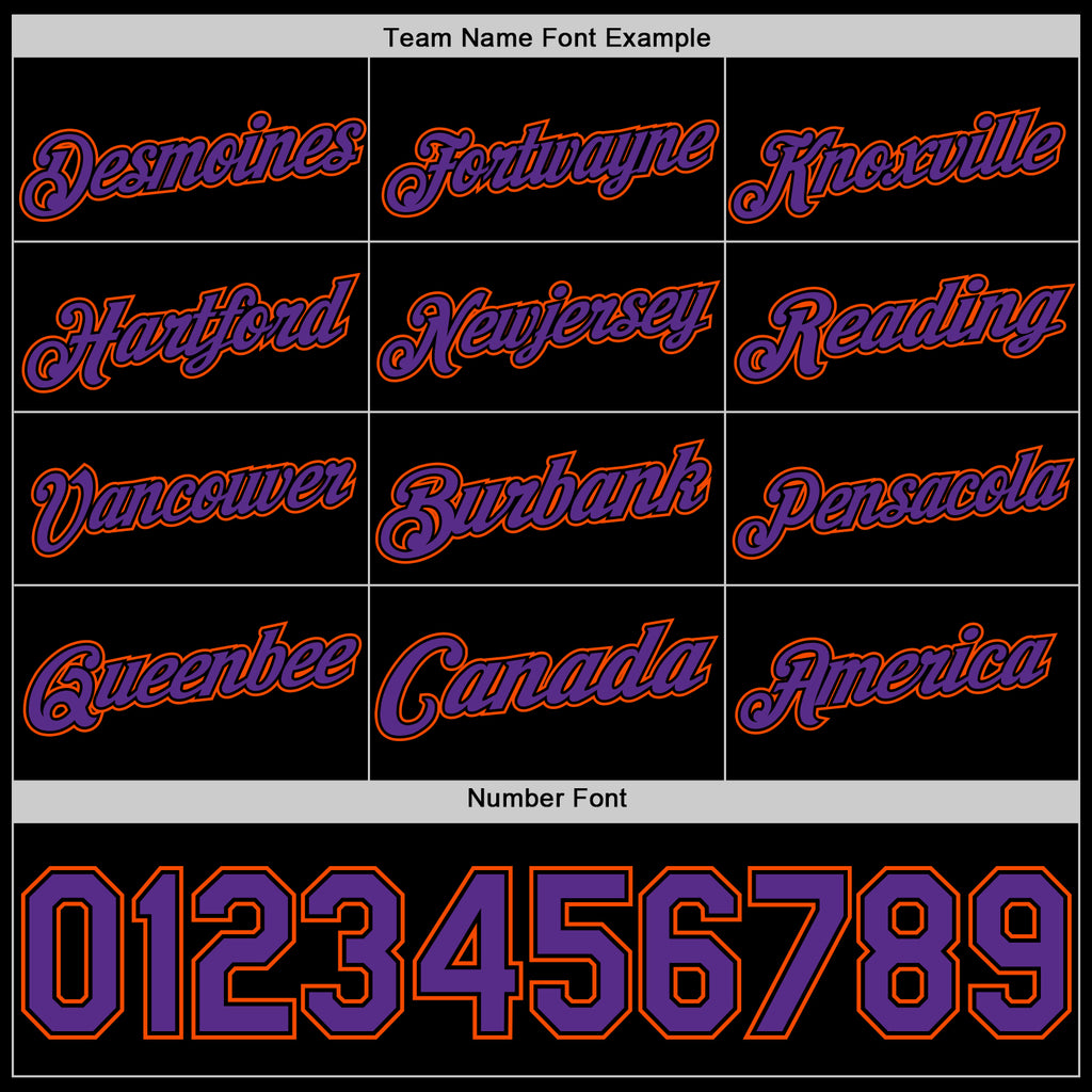 Custom Black Purple-Orange Authentic Basketball Jersey