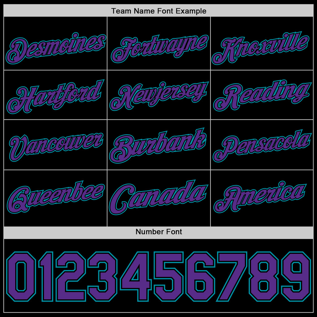 Custom Black Purple-Teal Authentic Basketball Jersey
