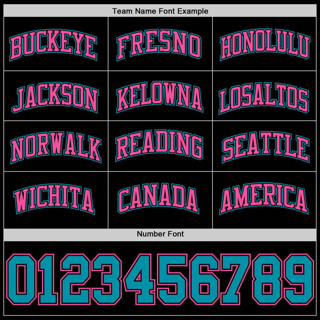 Custom Black Teal-Pink Authentic Basketball Jersey