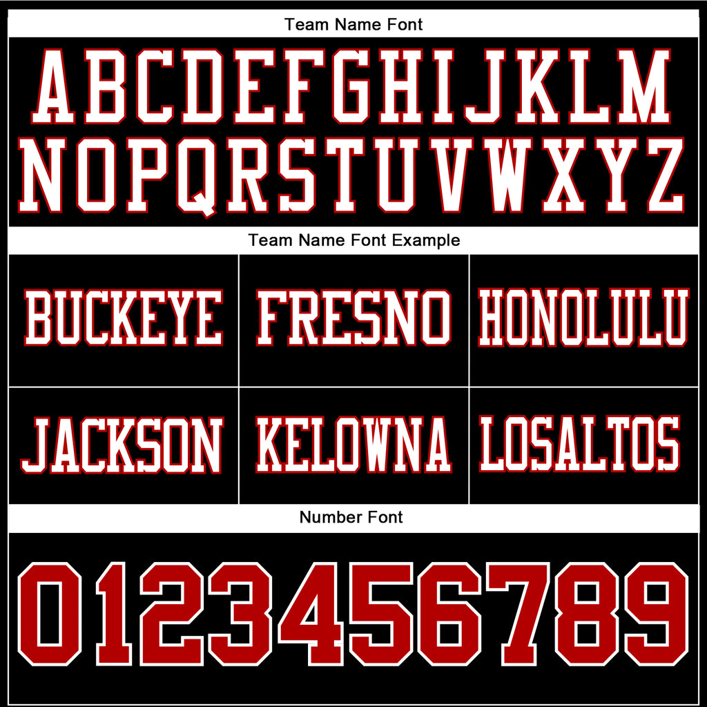 Custom Black Red-White Authentic Football Jersey