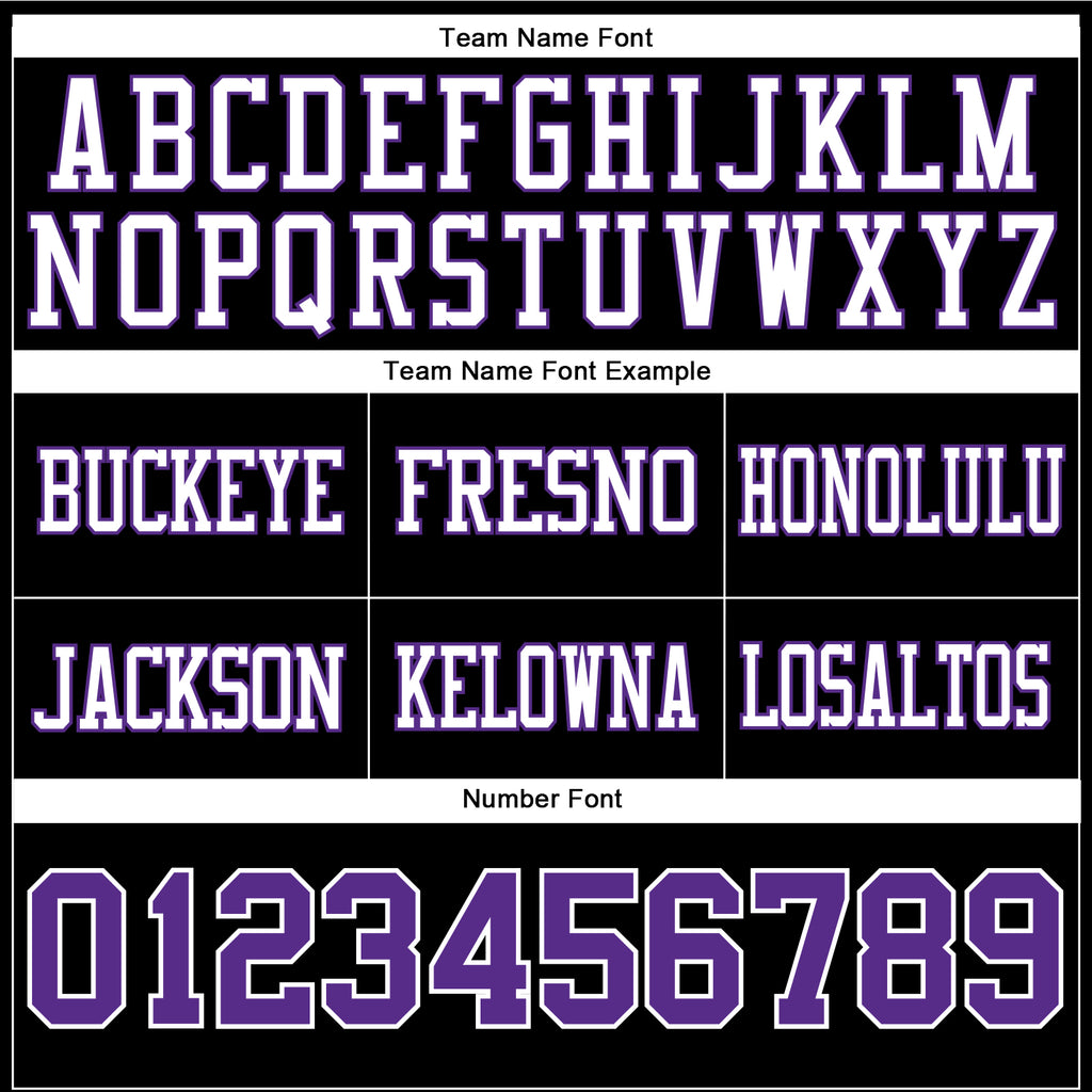 Custom Black Purple-White Authentic Football Jersey