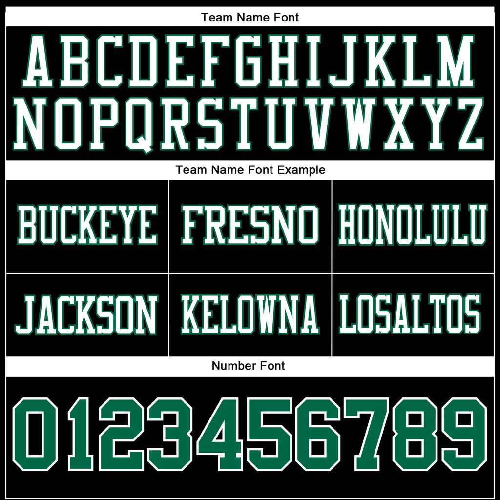 Custom Black Kelly Green-White Authentic Football Jersey