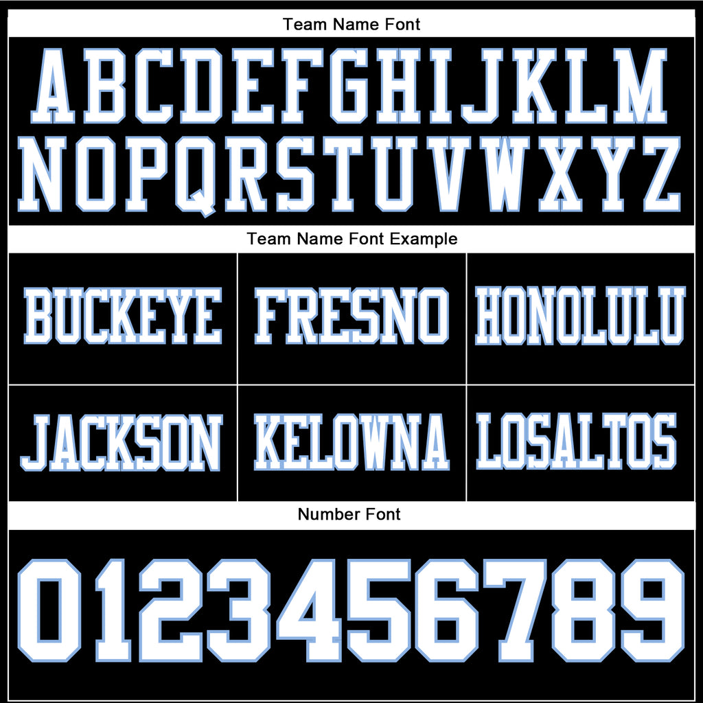 Custom Black White-Light Blue Authentic Football Jersey