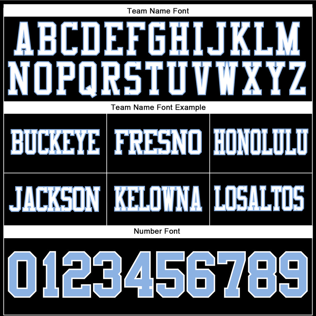 Custom Black Light Blue-White Authentic Football Jersey