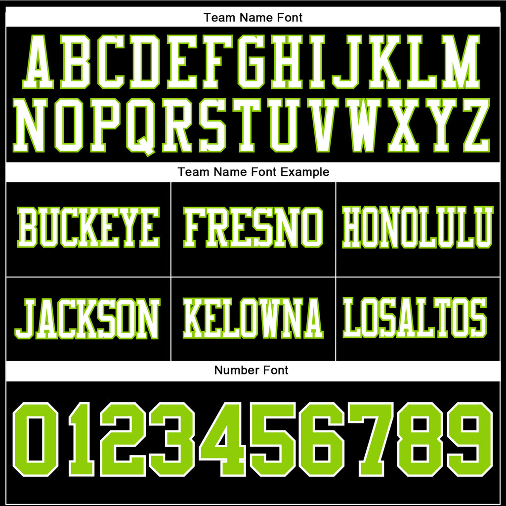 Custom Black Neon Green-White Authentic Football Jersey