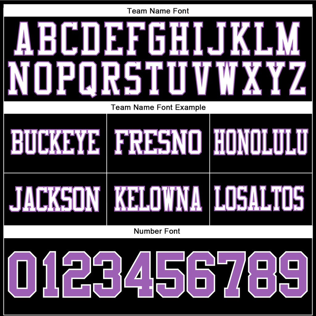 Custom Black Medium Purple-White Authentic Football Jersey
