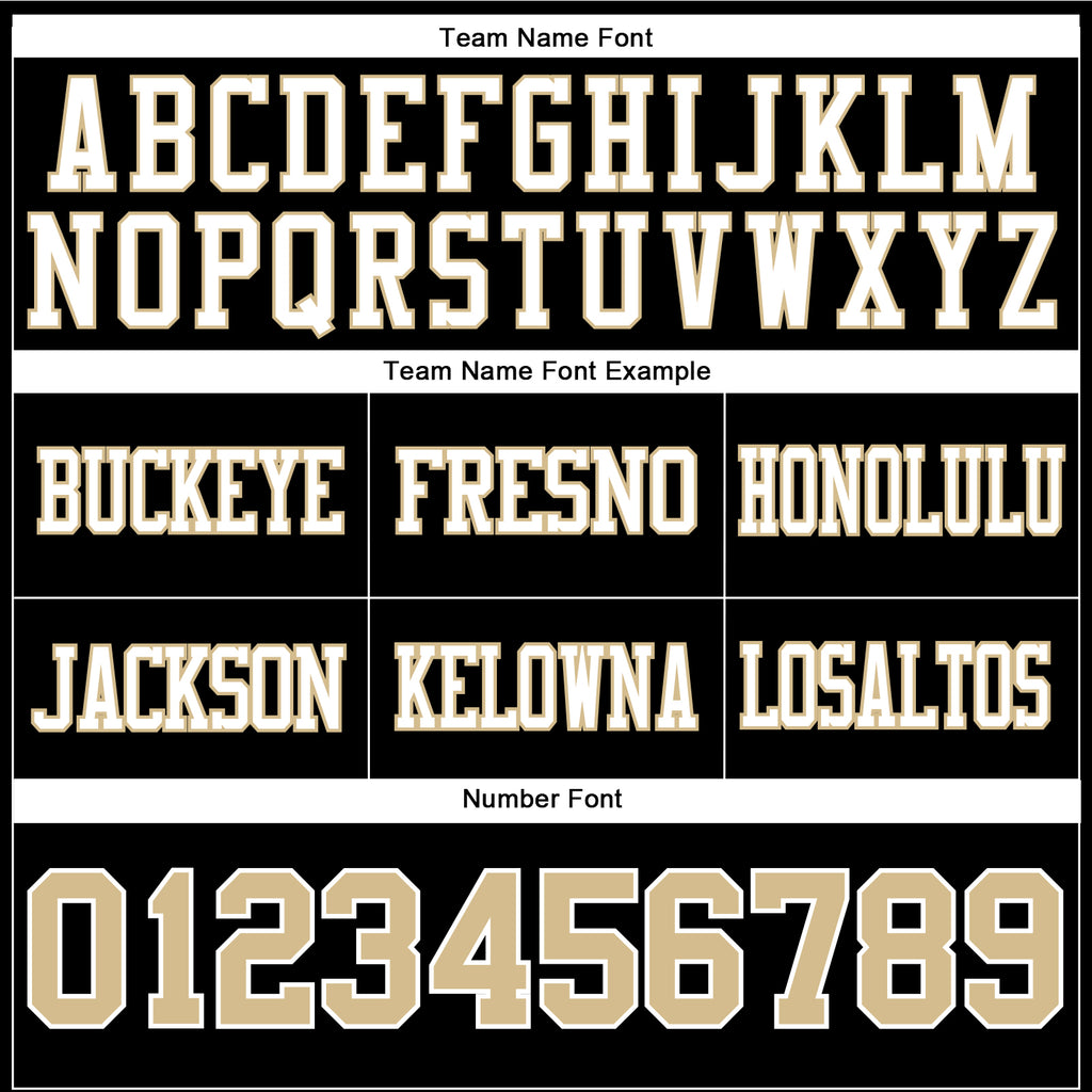 Custom Black Vegas Gold-White Authentic Football Jersey