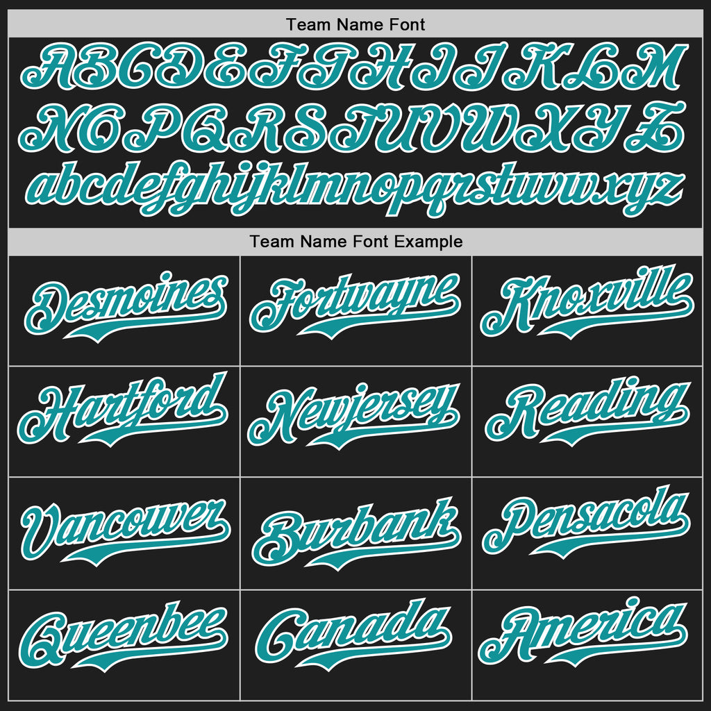 Custom Black Teal-White Authentic Baseball Jersey
