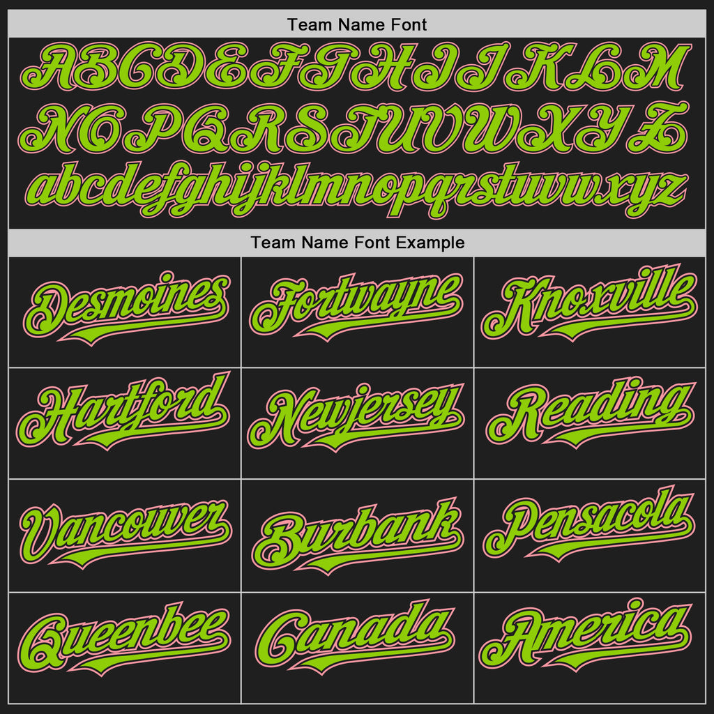 Custom Black Medium Pink-Neon Green Authentic Baseball Jersey