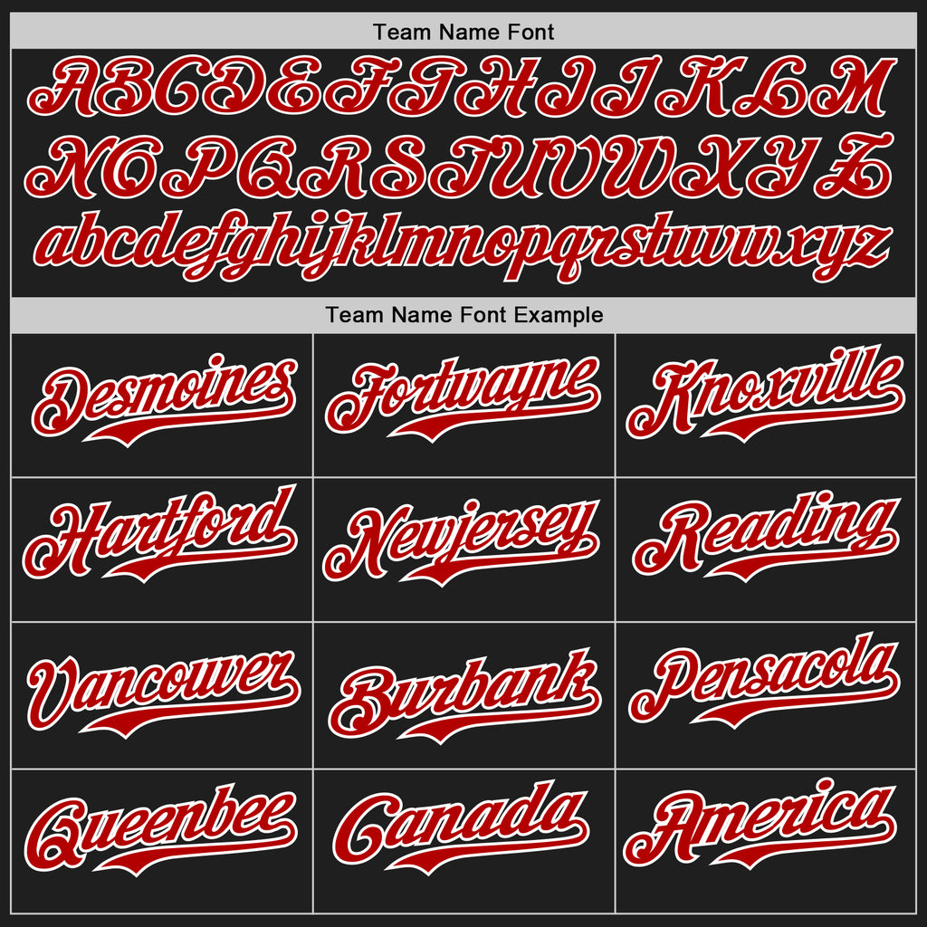 Custom Black Red-White Authentic Baseball Jersey
