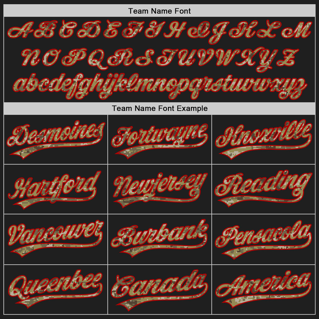 Custom Stitched Black Camo-Red Baseball Pullover Sweatshirt Hoodie