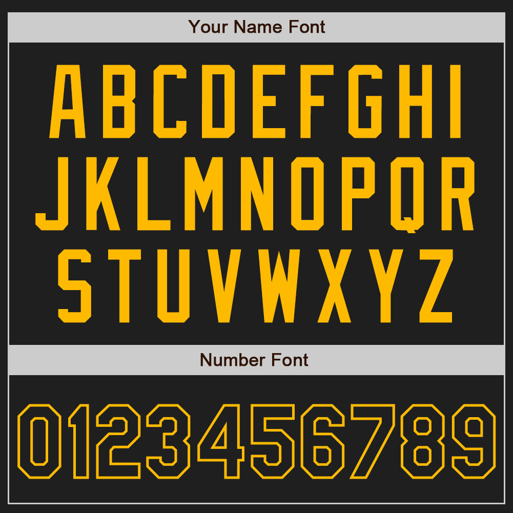 Custom Stitched Black Gold Baseball Pullover Sweatshirt Hoodie