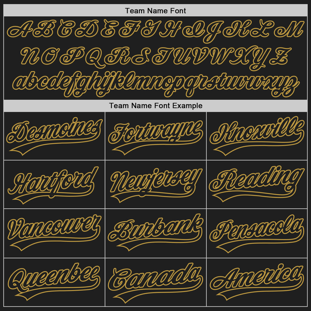 Custom Stitched Black Old Gold Baseball Pullover Sweatshirt Hoodie