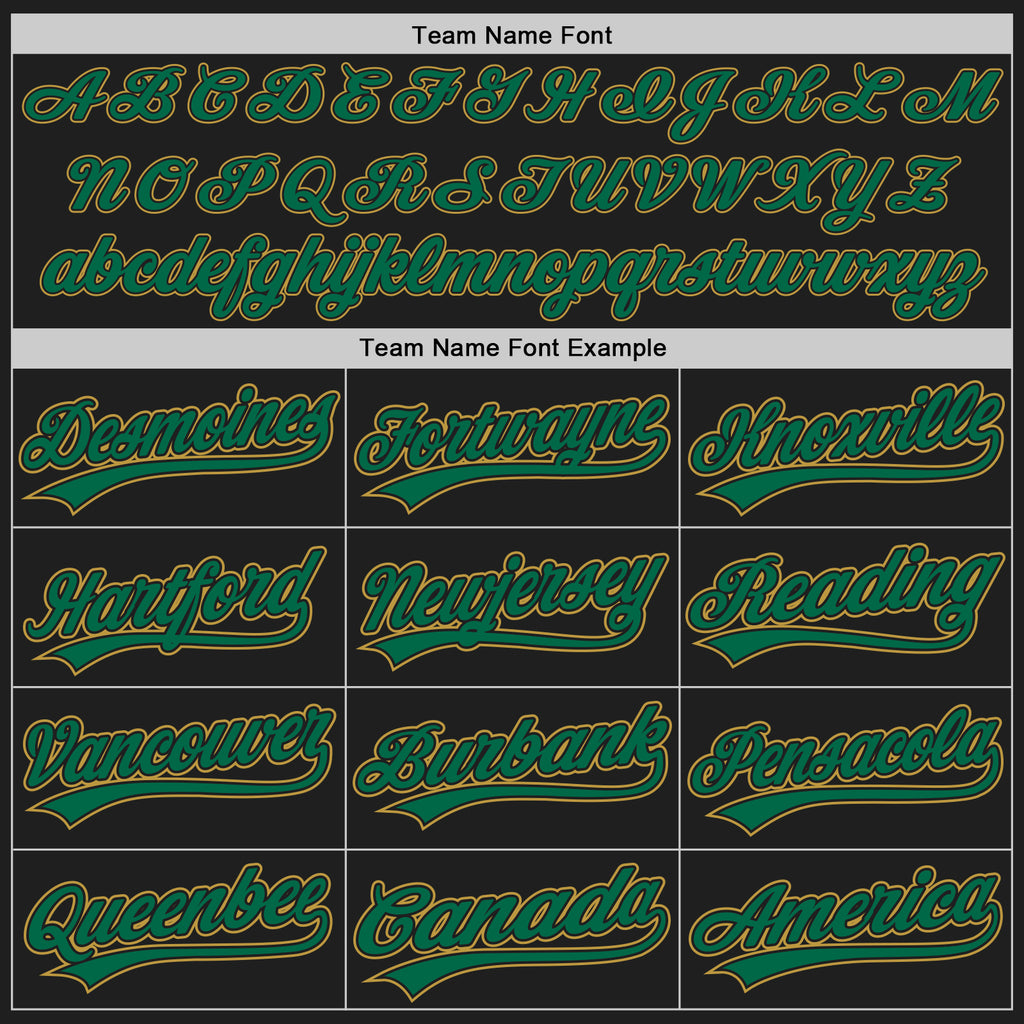 Custom Stitched Black Kelly Green-Old Gold Baseball Pullover Sweatshirt Hoodie