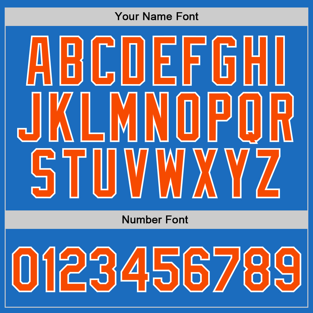 Custom Blue Orange-White Authentic Throwback Basketball Jersey