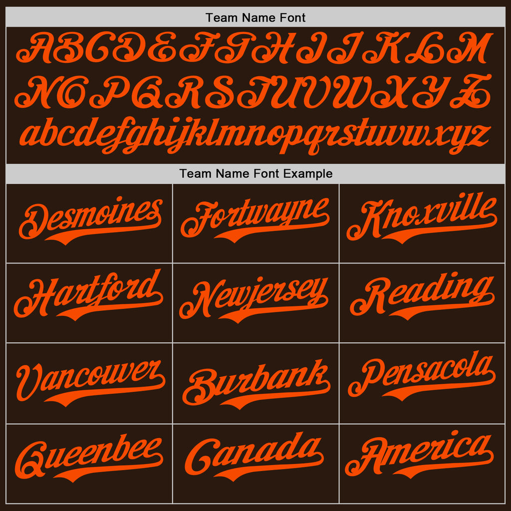 Custom Brown Orange Authentic Baseball Jersey