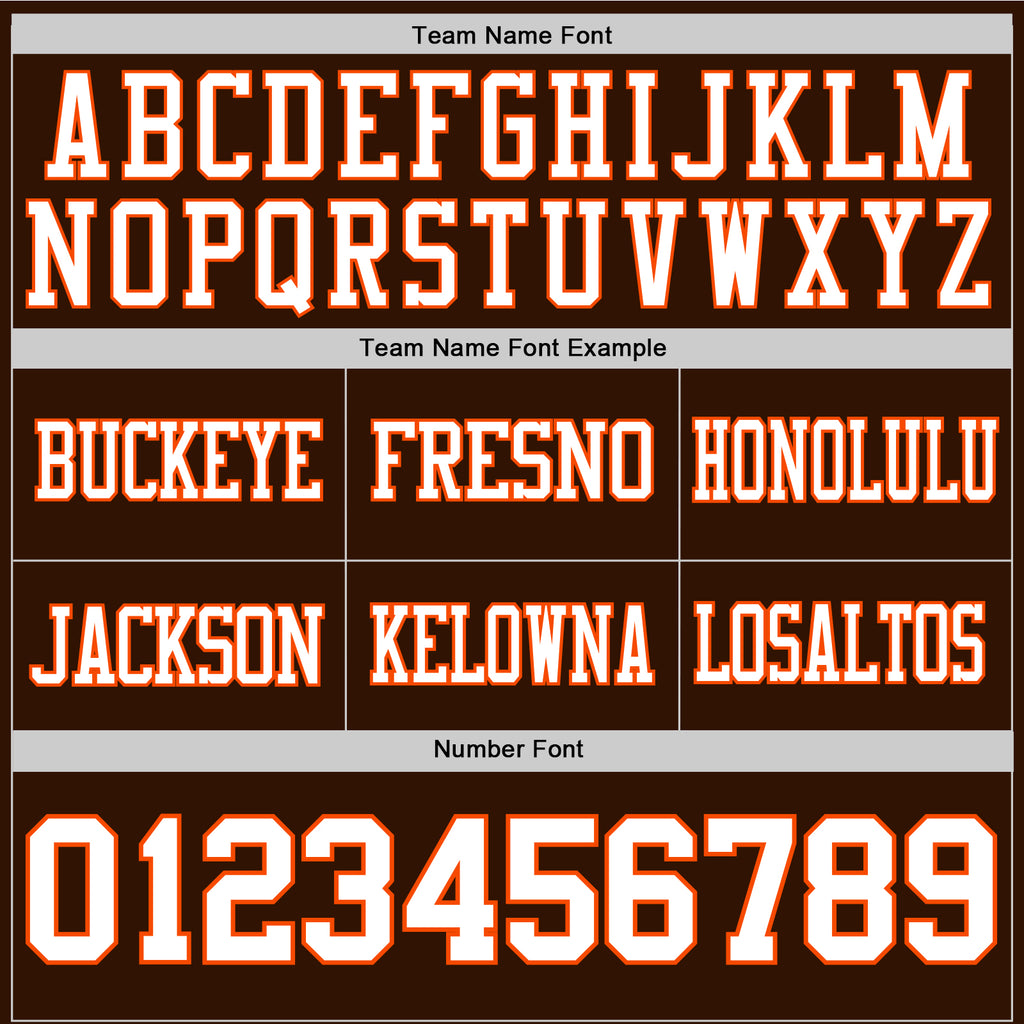 Custom Brown White-Orange Authentic Football Jersey