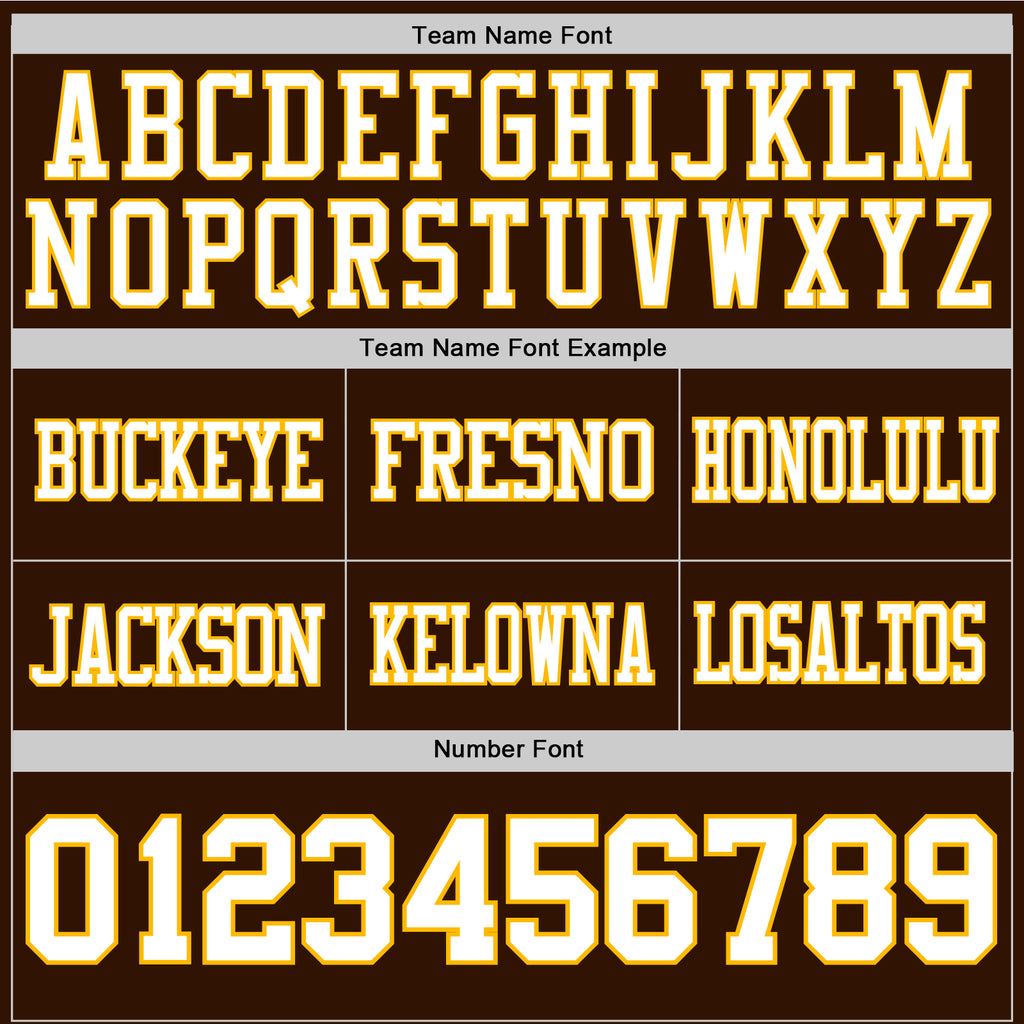 Custom Brown White-Gold Authentic Football Jersey