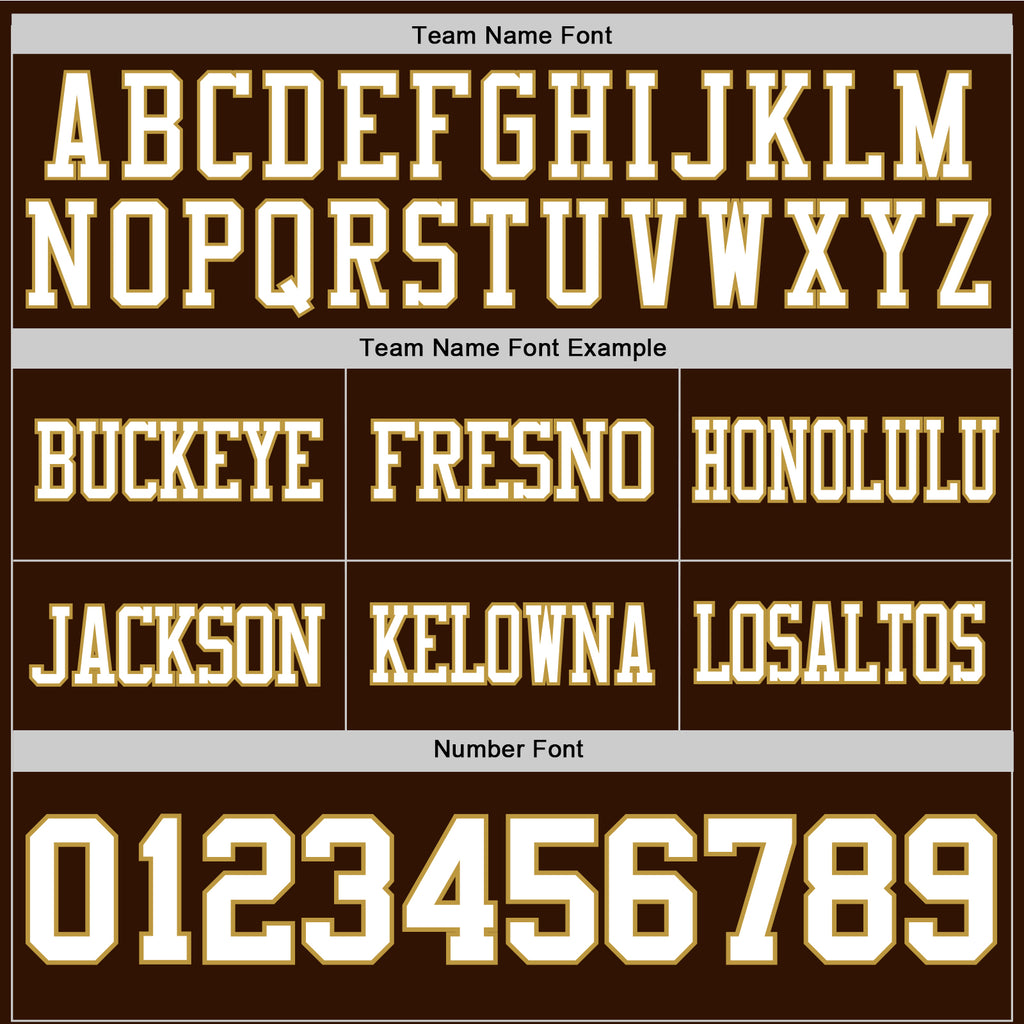 Custom Brown White-Old Gold Authentic Football Jersey