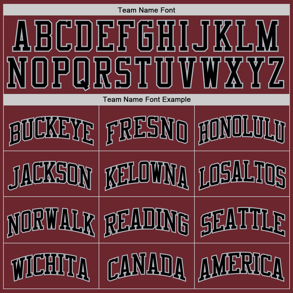 Custom Burgundy Black-Gray Authentic Basketball Jersey