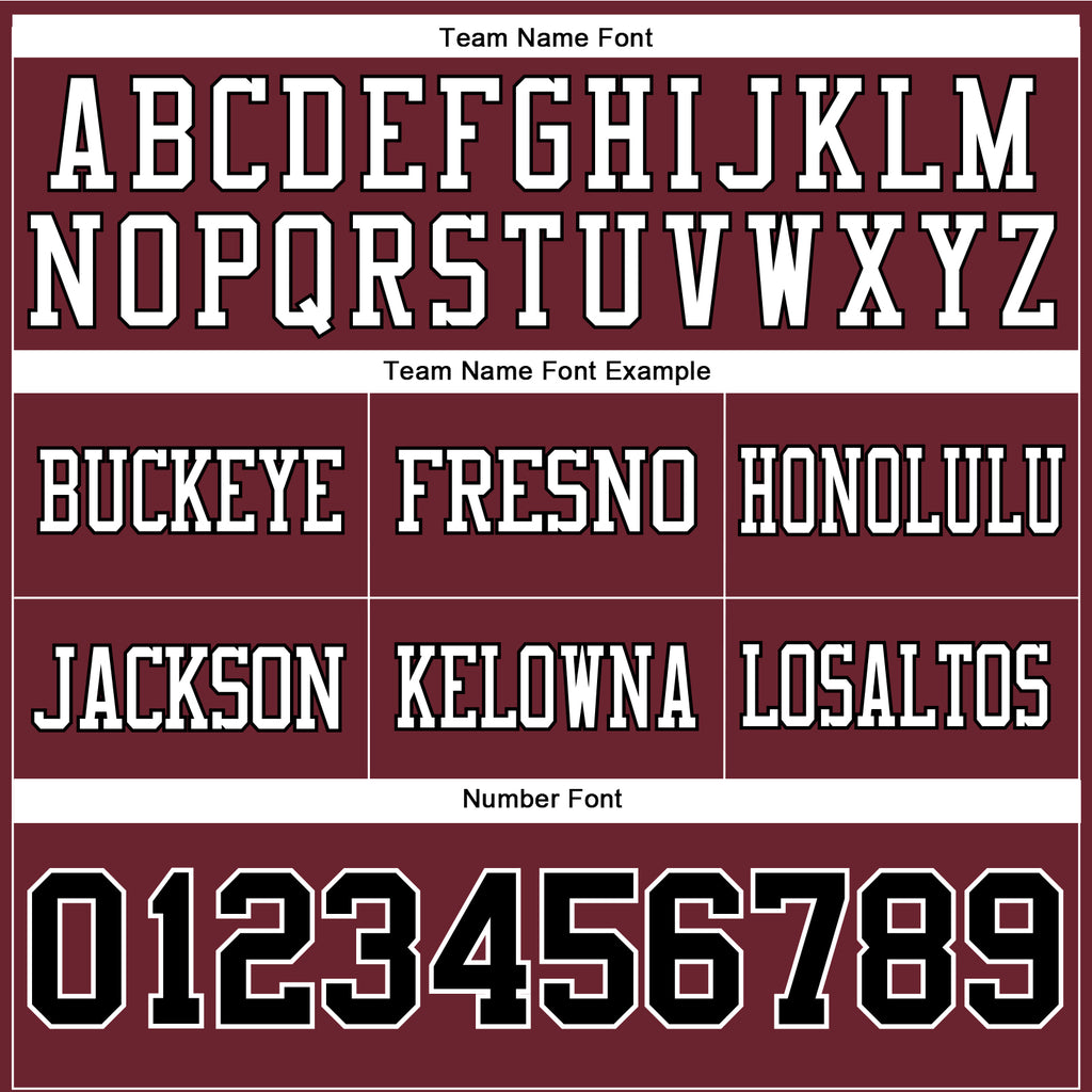 Custom Burgundy Black-White Authentic Football Jersey