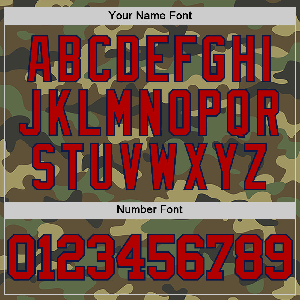 Custom Camo Red Navy-White Authentic Salute To Service Basketball Jersey