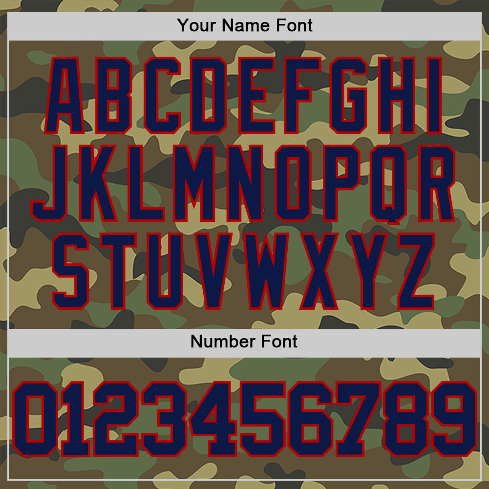 Custom Camo Navy-Red Authentic Salute To Service Basketball Jersey