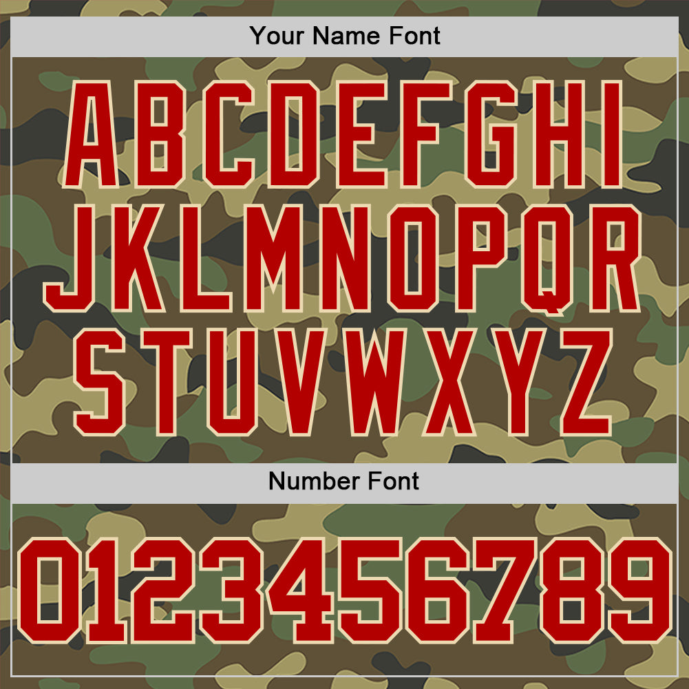 Custom Camo Red-Cream Authentic Salute To Service Basketball Jersey