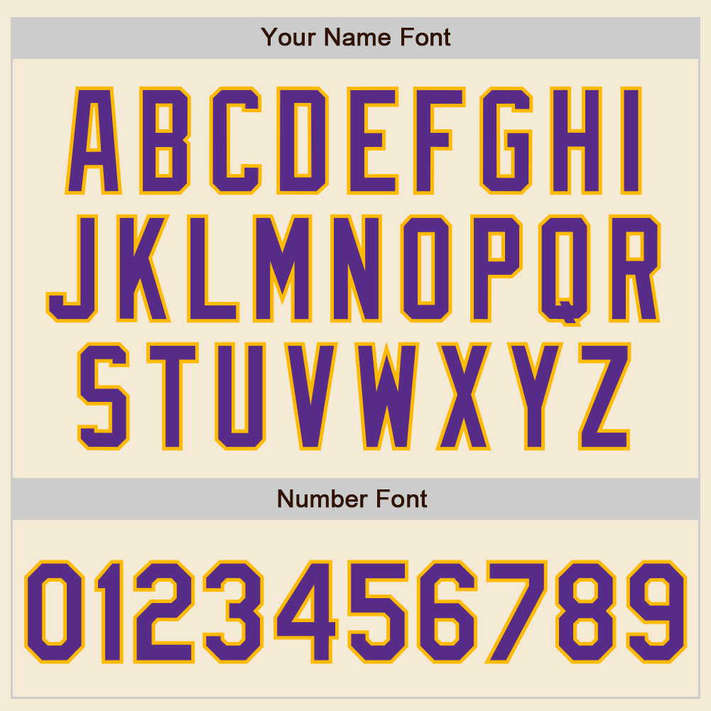 Custom Cream Purple-Gold Authentic Baseball Jersey