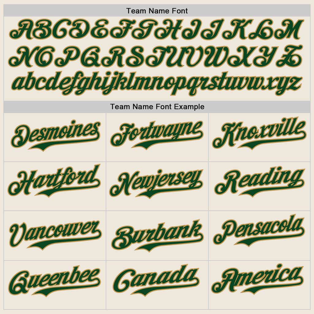 Custom Cream Green-Old Gold Authentic Baseball Jersey