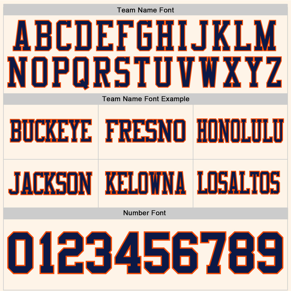 Custom Cream Navy-Orange Authentic Football Jersey