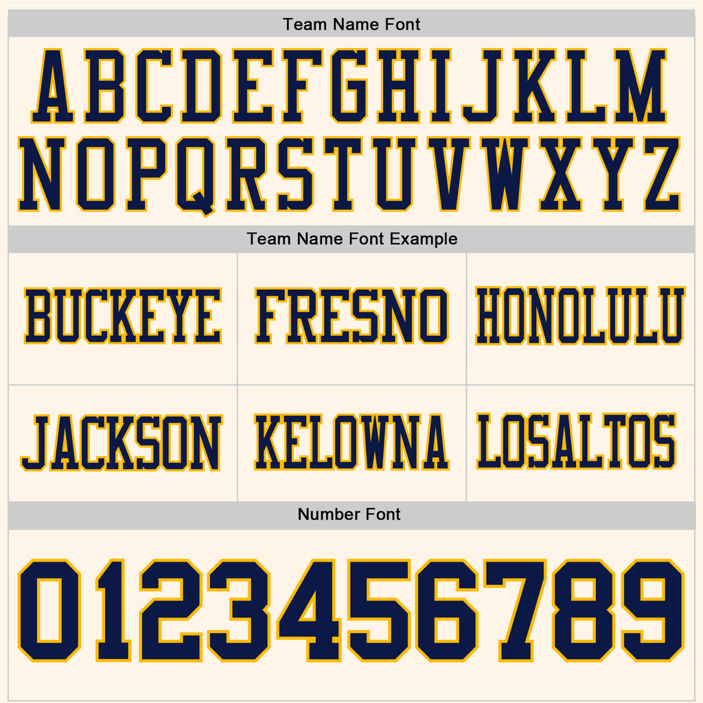 Custom Cream Navy-Gold Authentic Football Jersey
