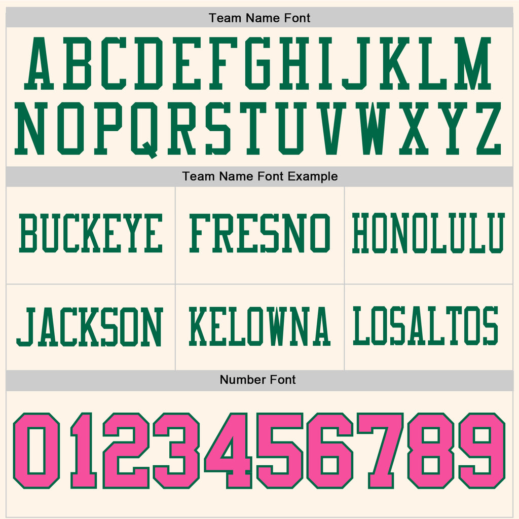 Custom Cream Pink-Kelly Green Authentic Football Jersey