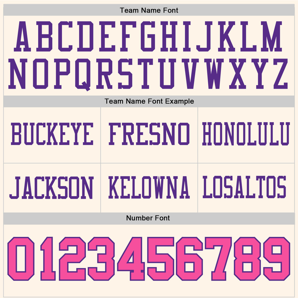 Custom Cream Pink-Purple Authentic Football Jersey