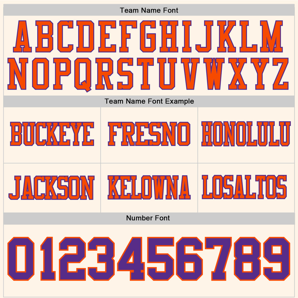 Custom Cream Purple-Orange Authentic Football Jersey