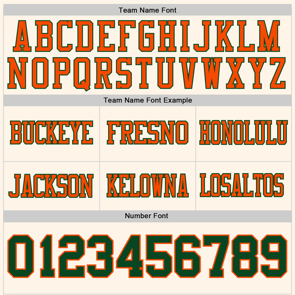 Custom Cream Green-Orange Authentic Football Jersey