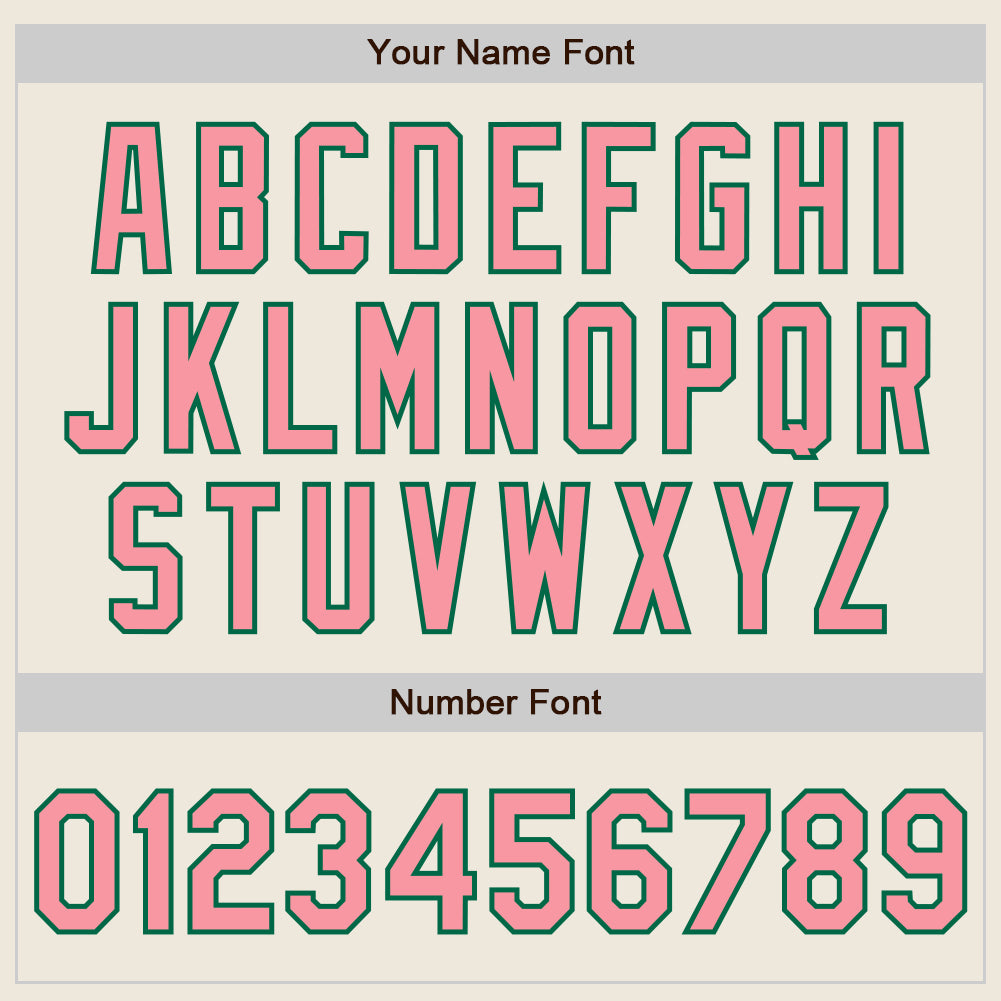 Custom Stitched Cream Medium Pink-Kelly Green Baseball Pullover Sweatshirt Hoodie