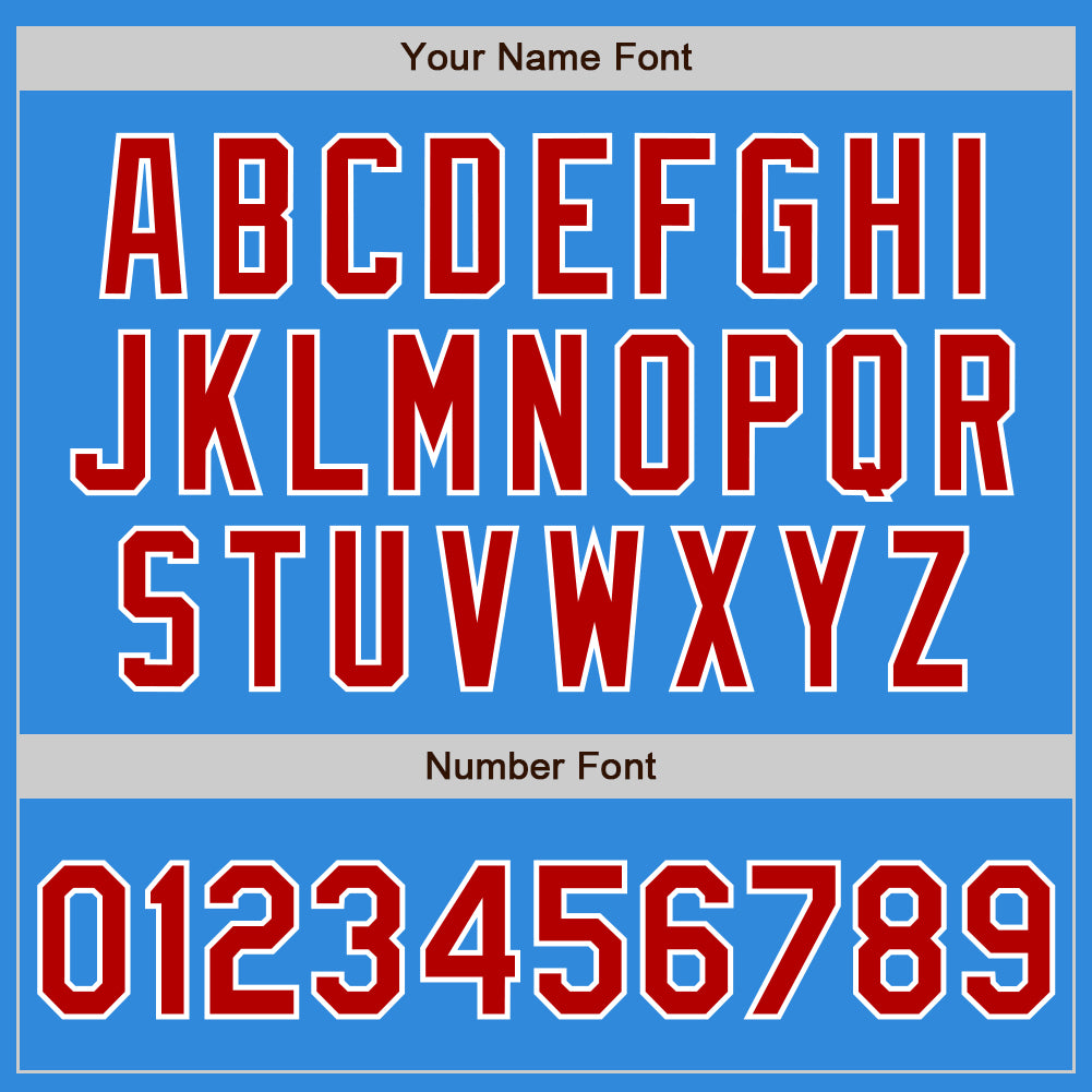 Custom Electric Blue Red-White Authentic Baseball Jersey